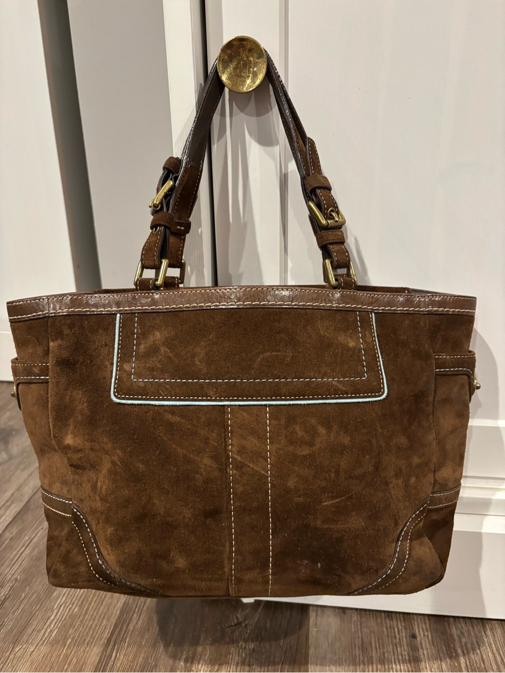 VINTAGE Y2K COACH HAMPTONS SUEDE GALLERY TOTE (Style #8B03)